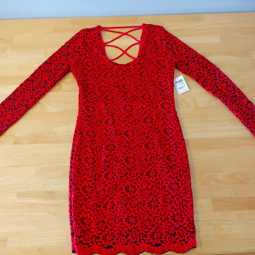 black and red lace dress